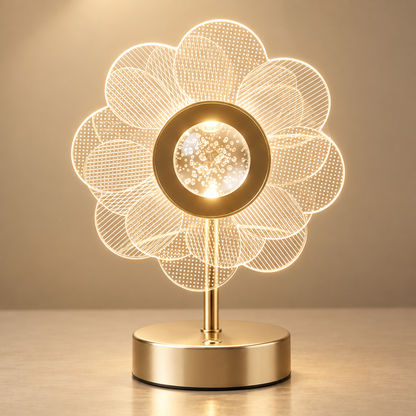 Gilded Bloom flower lamp petal detail