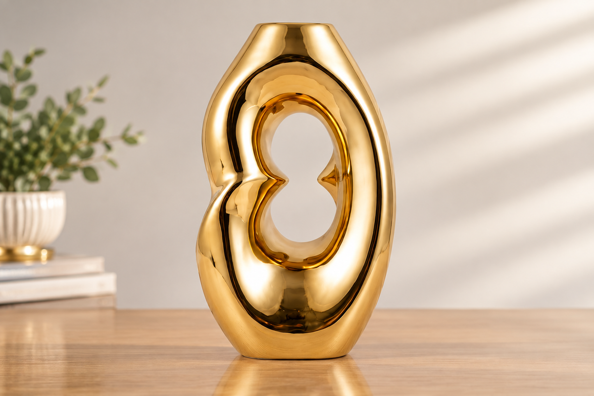Gold ceramic finish close-up