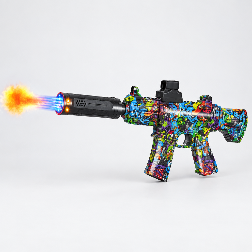 M416 blaster toy with light, three-quarter view