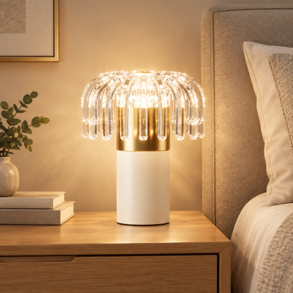Glimmering Gift lamp on bedroom table