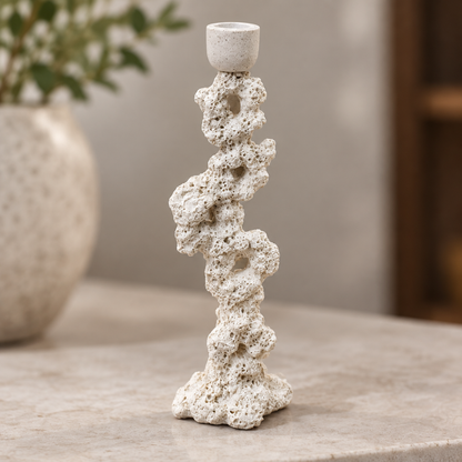 Close-up of coral rock candlestick texture