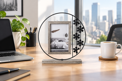 Picture frame on office desk