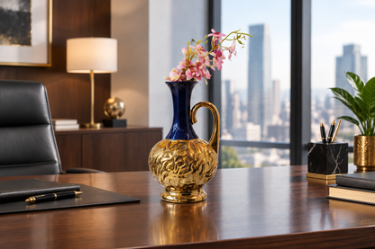 Pitcher vase on executive office desk