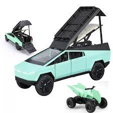 1:24 cybertruck Camping RV car Model Toys, Pickup Trailer Toy Pickup Truck Model with Sound