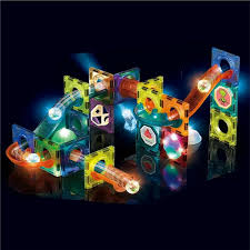 Glow-in-the-Dark Magnetic Marble Run & Building Blocks (96-Piece Set)