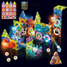 Magnetic Blocks Marble Run STEM Light (75-Piece)