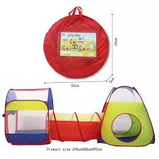 3-in-1 Kids Play Tent with Crawl Tunnel – Portable Pop-Up Playhouse & Cubby Set