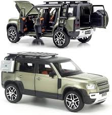 R/C 1:24 Die-Cast Land Rover Defender RC Car – Interactive Toy Model with Lights, Sound & Smoke Effects