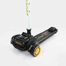 3-Wheel Kids' Scooter – Sleek Black & Gold Edition