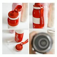 Insulated "Coffee" Stainless Steel Travel Tumbler with Straw and Carrying Strap