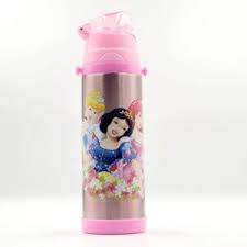 Title Kids' Princess Insulated Stainless Steel Water Bottle with Straw and Carrying Strap