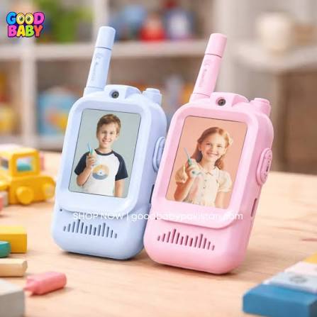 Kids Video Walkie Talkie Set – Dual-Way Interactive Video & Voice Intercom, HD Camera, Rechargeable Toy with Lanyard (Pink & Blue)