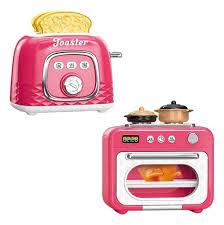 Kids Mini Home Kitchen Appliance Toy Set – Role-Play Oven & Toaster Playset