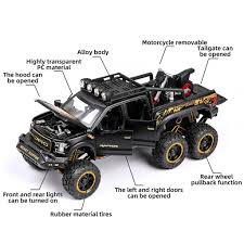 Ford Raptor 6x6 Off-Road Die-Cast Model Truck – Pull-Back Action