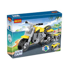 COGO Race Cars Series – Yellow Motorcycle Building Set