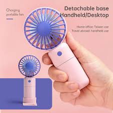 Portable Desktop & Handheld Mini Fan – USB Rechargeable with Phone Stand