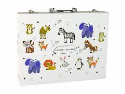 Deluxe Art Supply Case for Kids - 100+ Piece Drawing Kit in Portable Metal Box
