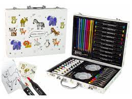 Deluxe Art Supply Case for Kids - 100+ Piece Drawing Kit in Portable Metal Box