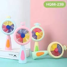 Cute Cartoon LED Mini Fan – USB Rechargeable Portable Cooler