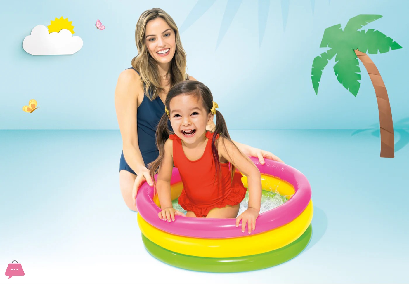 Intex Wet Set Collection 3-Ring Inflatable Baby Pool (24" x 8.5")