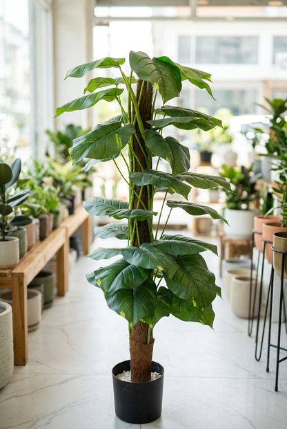 Leafy Decorative Plant in Black Pebble Planter | Happy Gift