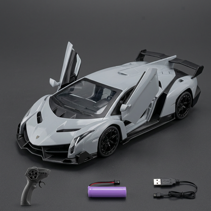 Lamborghini Veneno-Style Remote Control Car – Light Grey | Happy Gift