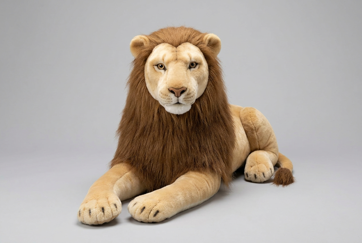 96 CM  Large Lion Plush Soft Toy with Brown Mane | Happy Gift
