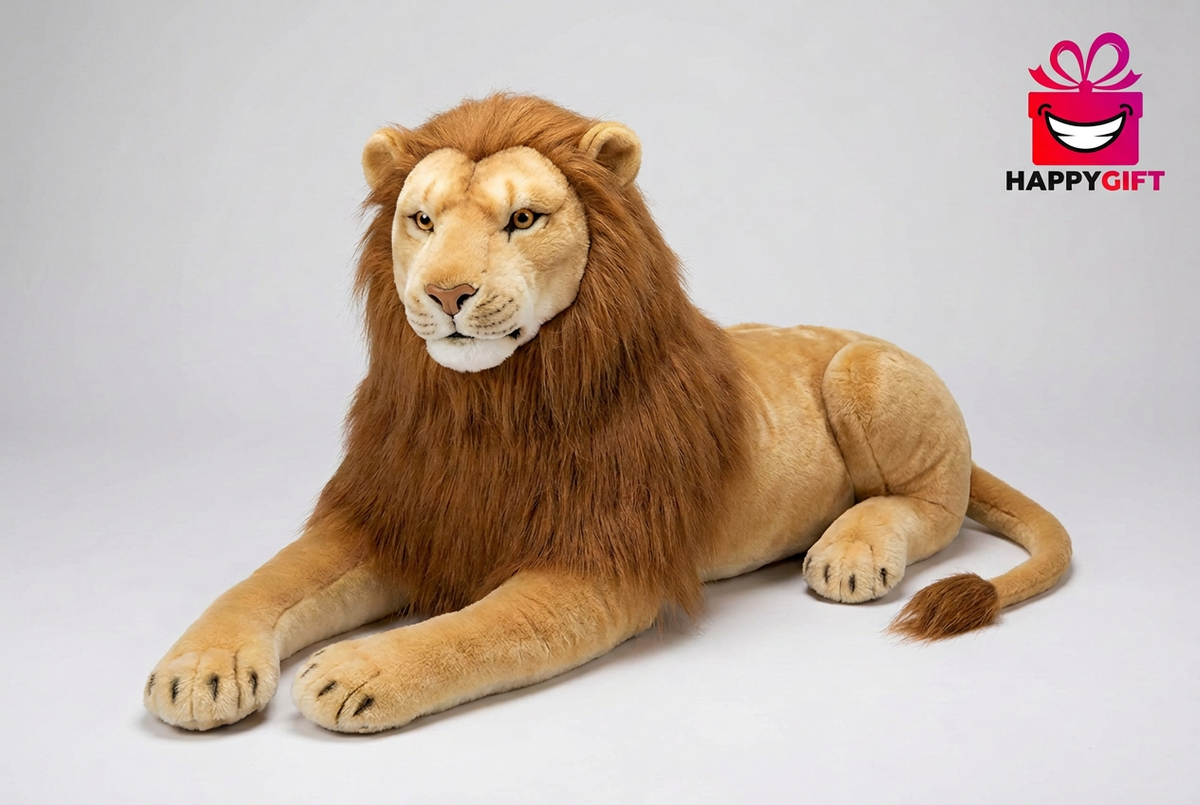 96 CM  Large Lion Plush Soft Toy with Brown Mane | Happy Gift