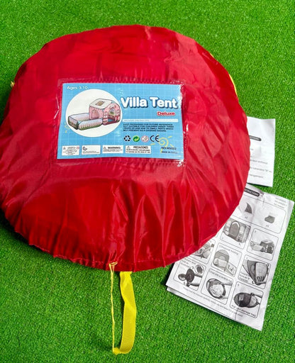 Villa Tent Deluxe for Kids (Ages 3–10) – Foldable Playhouse in Carry Bag