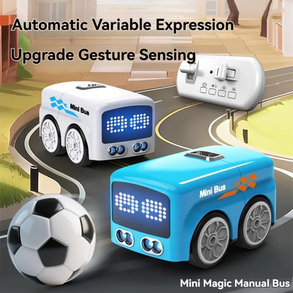 Magic Mini Bus Smart RC Toy With LED Display & Mini Soccer Ball - Interactive Remote Control Car for Kids
