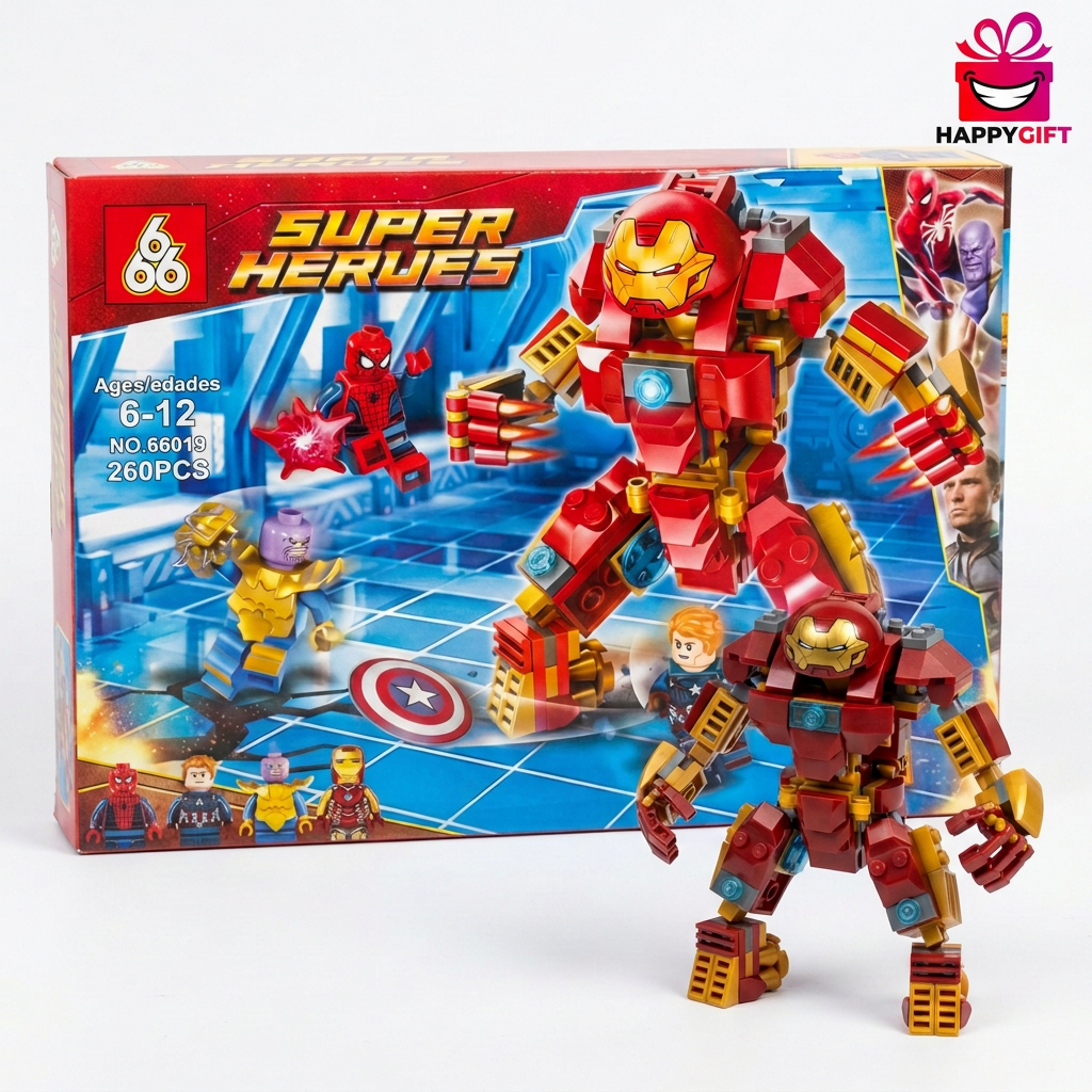 Superhero Mech Building Blocks Set, 260 Pieces | Happy Gift