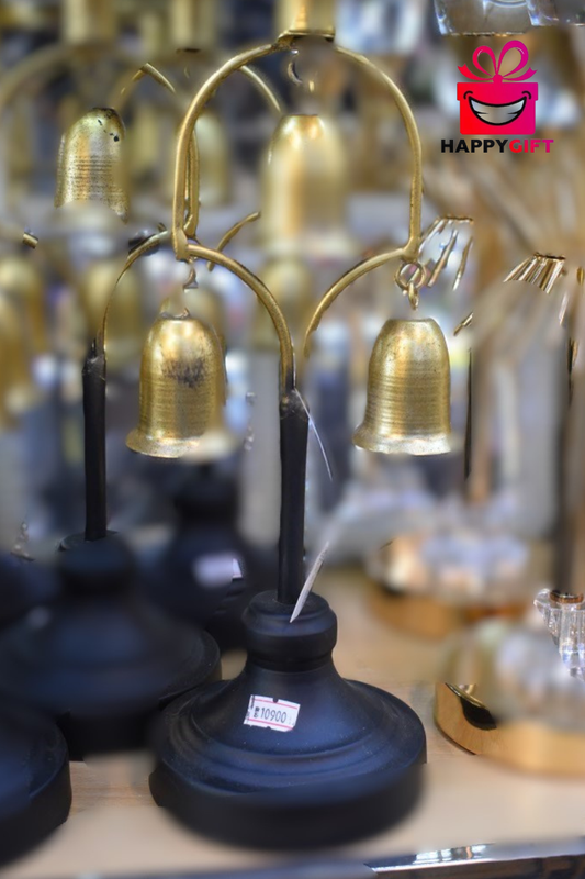 THE ARTISAN'S COLLECTION: Handcrafted Triple-Tiered Heritage Brass Bell Sculpture