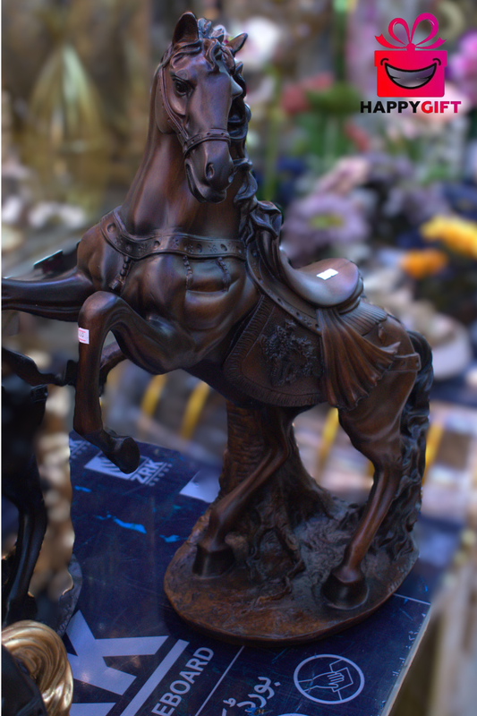 Antique Bronze Rearing Stallion Statue – Royal Tabletop Horse Showpiece