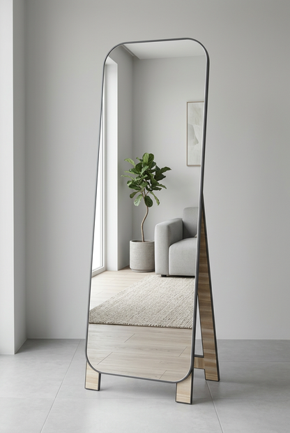 Rounded Rectangle Full-Length Freestanding Mirror – Happy Gift Length  5.5 Foot  Width 19 Inches