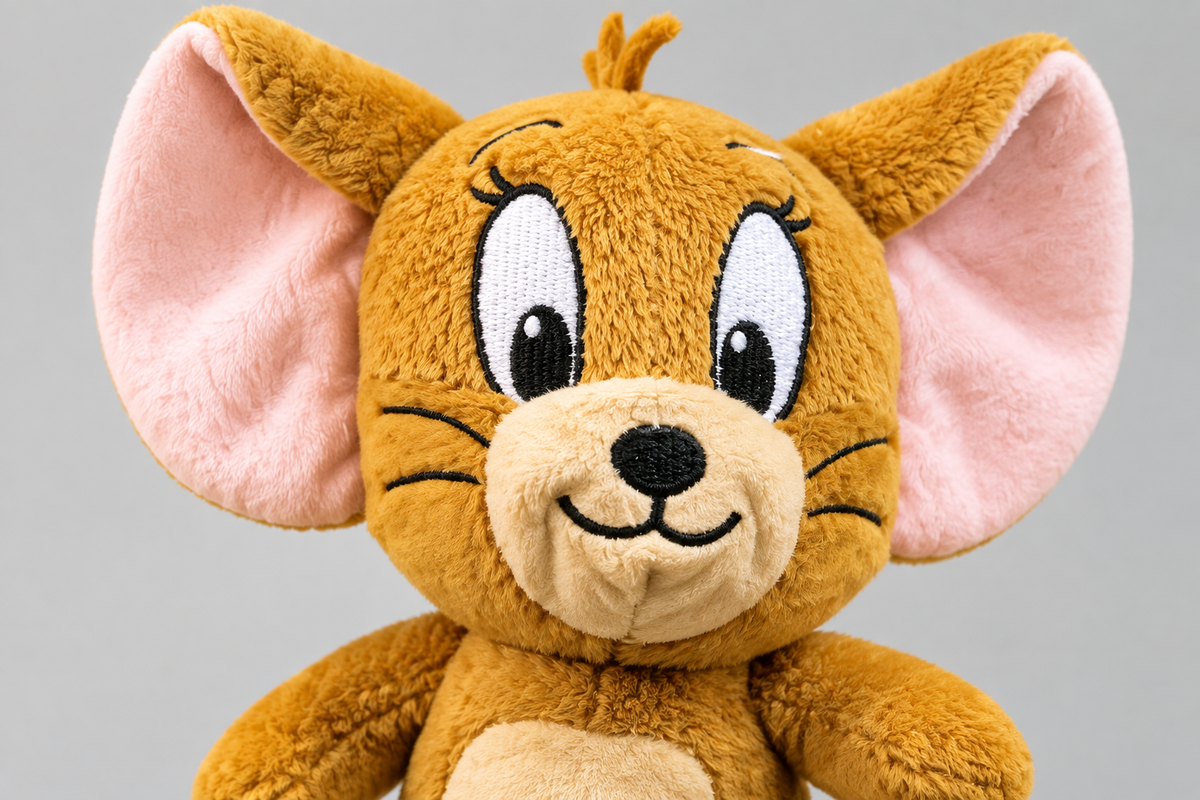 Title: Brown Mouse Plush Toy with Big Ears – Happy Gift