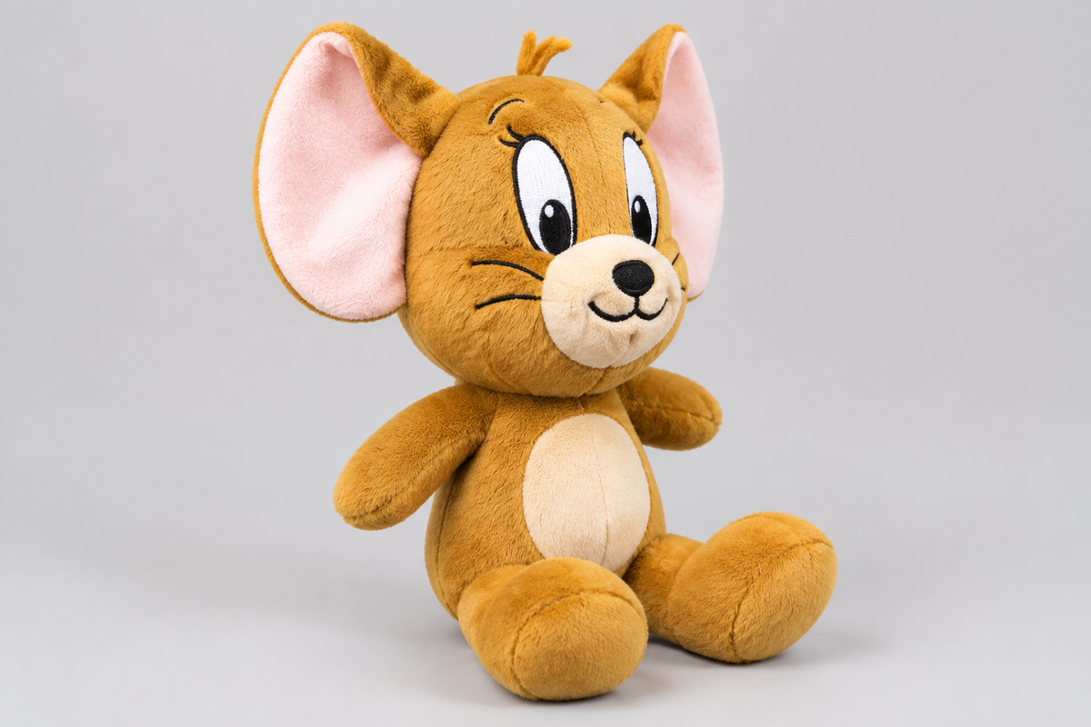 Title: Brown Mouse Plush Toy with Big Ears – Happy Gift
