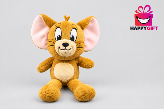 Title: Brown Mouse Plush Toy with Big Ears – Happy Gift