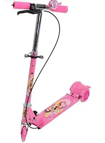 Pink Kids' Kick Scooter with Cartoon Design