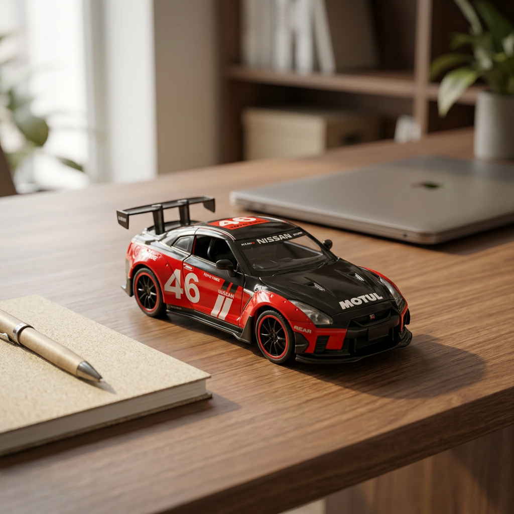 Nissan GT-R Racing Model Car Black & Red | Happy Gift
