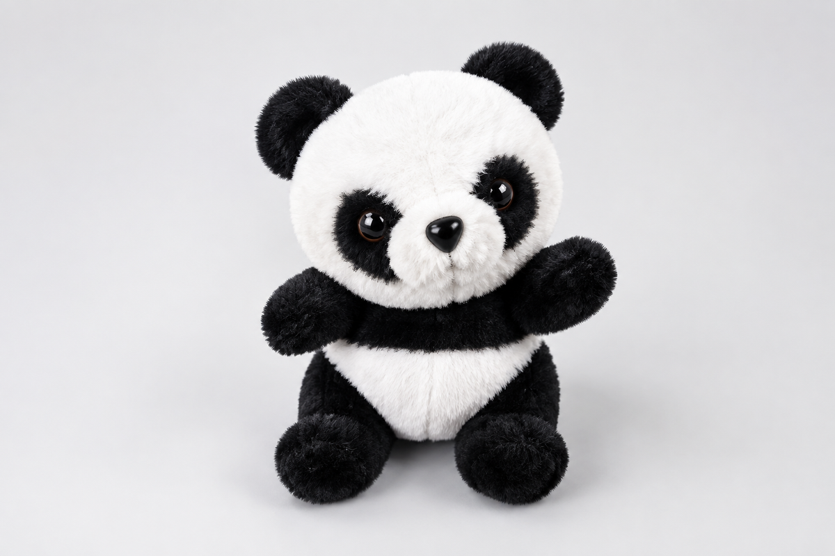 20CM Black and White Panda Plush Toy, Cute Gift for All Ages | Happy Gift