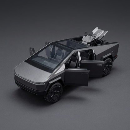 Tesla Cybertruck Gunmetal Die-Cast Pickup Model | Happy Gift
