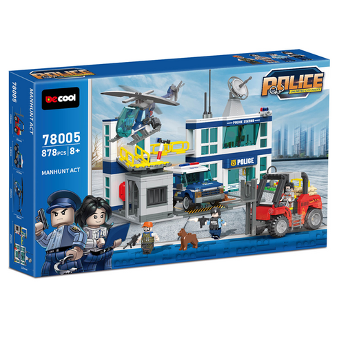 DECOOL Police Headquarters Set – 878-Piece Chase Mission Building Kit