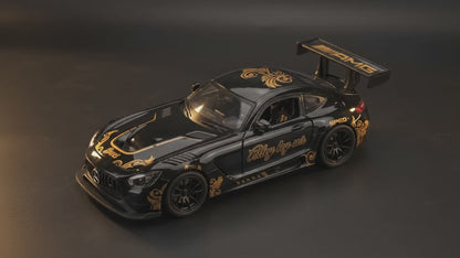 Black & Gold Die-Cast Racing Car | Happy Gift