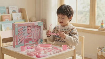 Kids Dentist Playset with Accessories – Pink | Happy Gift