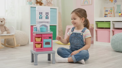 Kids Kitchen Playset with Accessories – Pink | Happy Gift
