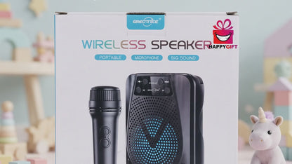 Greatnice GTS-2116 Wireless Portable Bluetooth Speaker with Microphone | 3-Inch Big Sound Kids Karaoke & Party Speaker