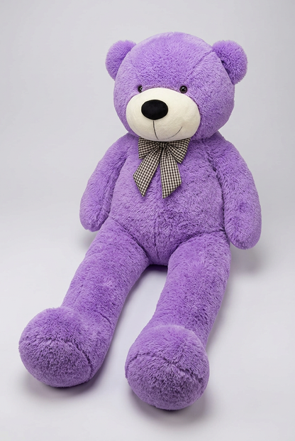 137 CM  Purple Teddy Bear with Bow Tie – Plush Soft Toy | Happy Gift