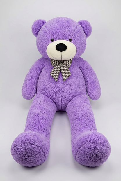 137 CM  Purple Teddy Bear with Bow Tie – Plush Soft Toy | Happy Gift