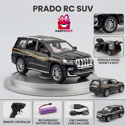 Toyota Prado Remote Control Toy SUV – Black | Happy Gift
