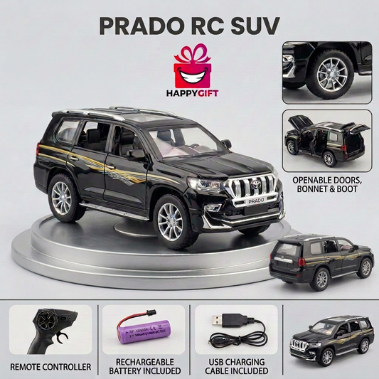 Toyota Prado Remote Control Toy SUV – Black | Happy Gift